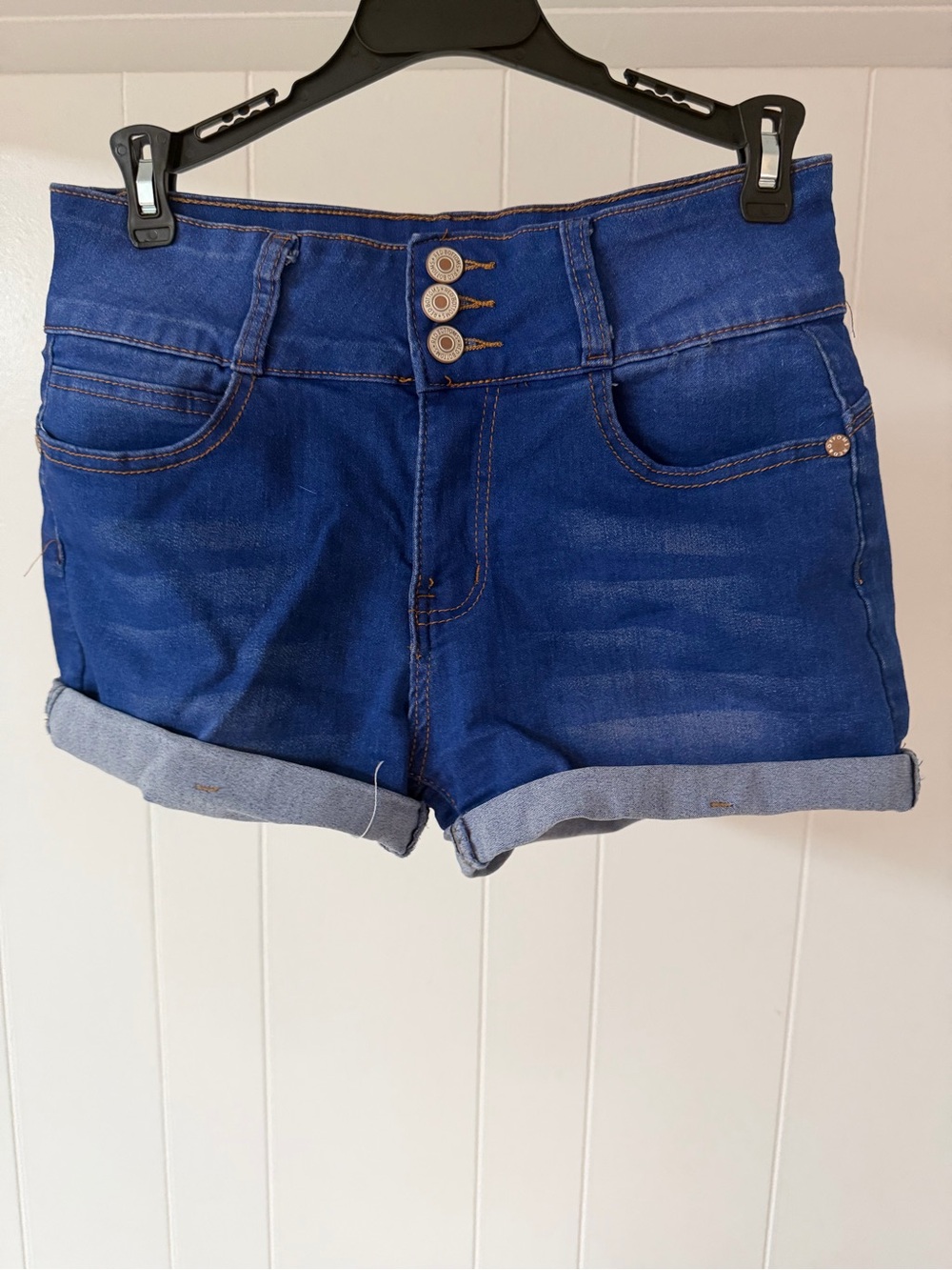Christian Louboutin Dark Blue Rolled Hem Denim Shorts